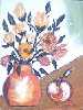 Vaso de flores com frutas