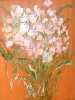 Flores em fundo laranja