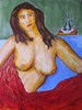Nudo con sopraccoperta rossa